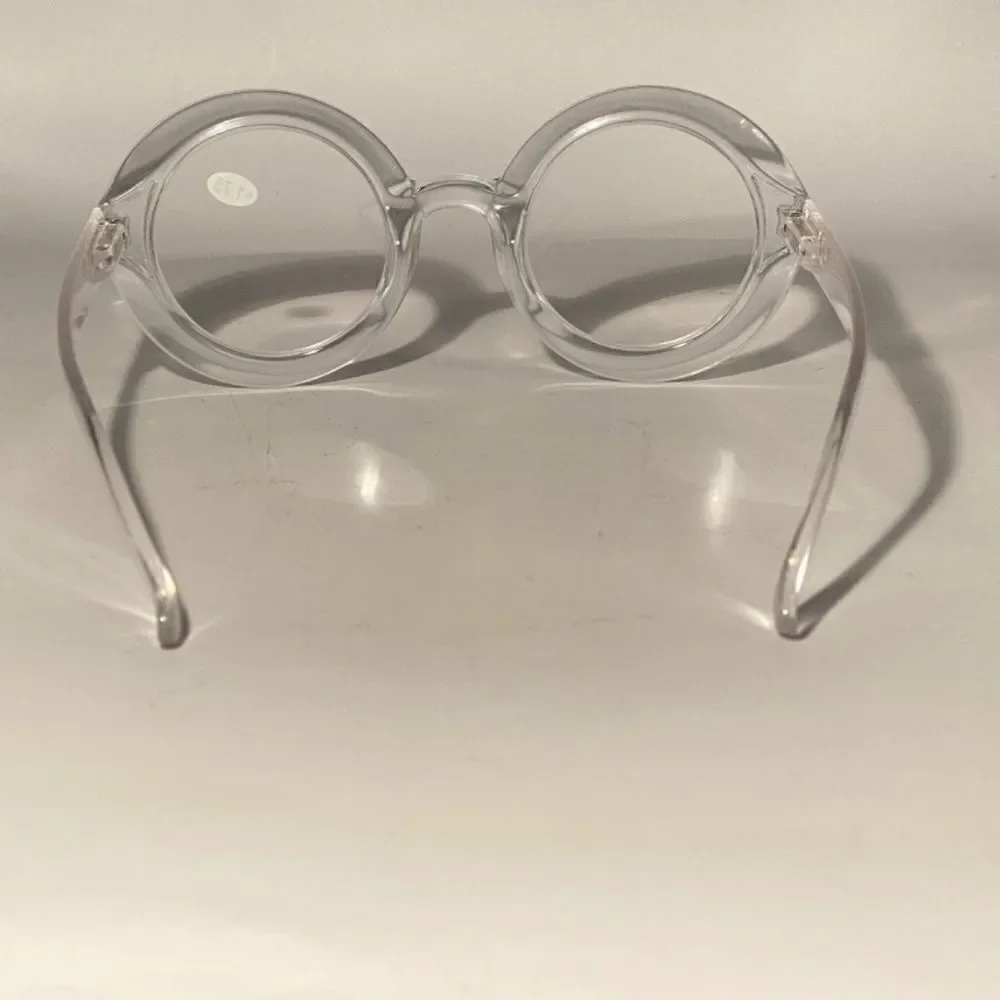 1056 Fern Oversized 1.75 Reading Glasses Readers Round Clear Frames NWT